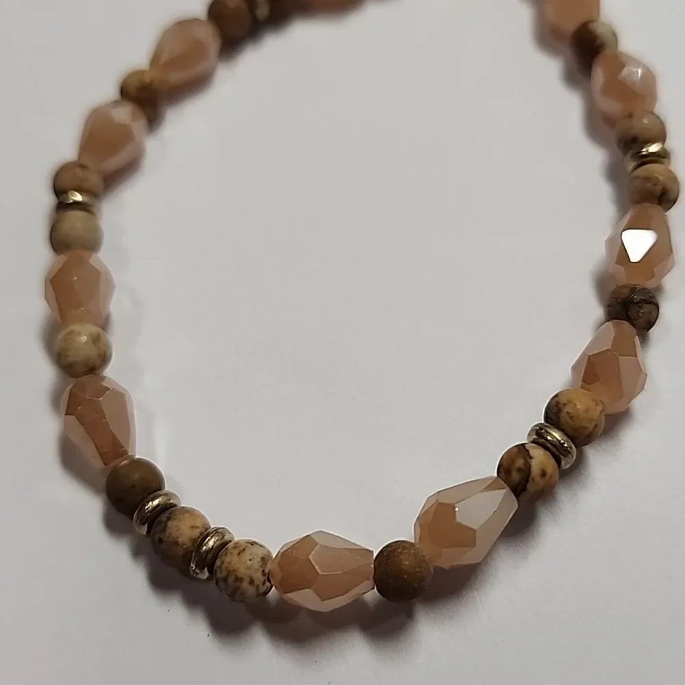 Elegant Beaded Bracelet With Semi Precious Stones